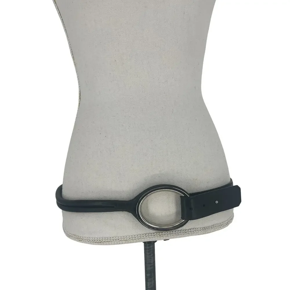 Carlisle Black Leather O-Ring Belt Made in USA Size Large